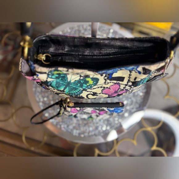 Coach 2008 Limited Edition "Carly" Butterfly Print bag W/matching wristlet EUC - Picture 5 of 15